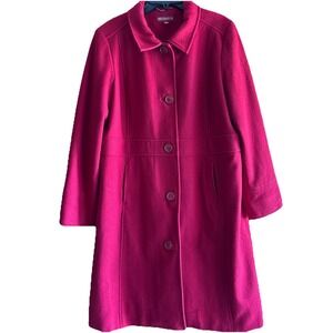 Merona Womens XXL Red Wool Single Breasted Lined Long Peacoat Jacket Pockets‎